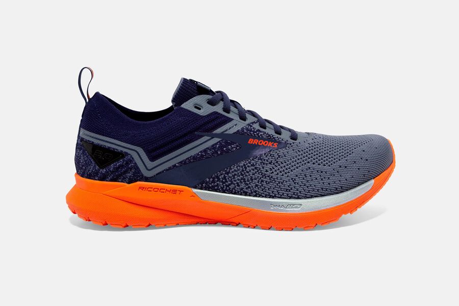 Brooks Men's Ricochet 3 Road Running Shoes Navy/Grey/Scarlet ( XRUVG9421 )